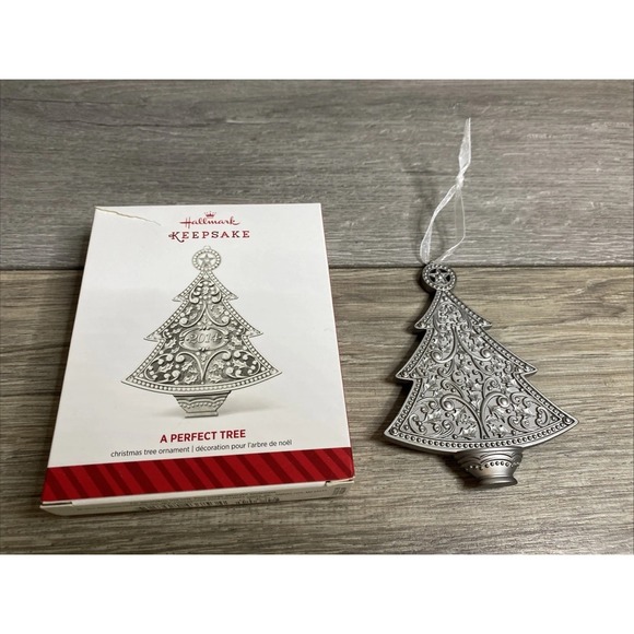 Hallmark Other - Hallmark Keepsake Christmas Ornament 2014 A PERFECT TREE Silver Metal